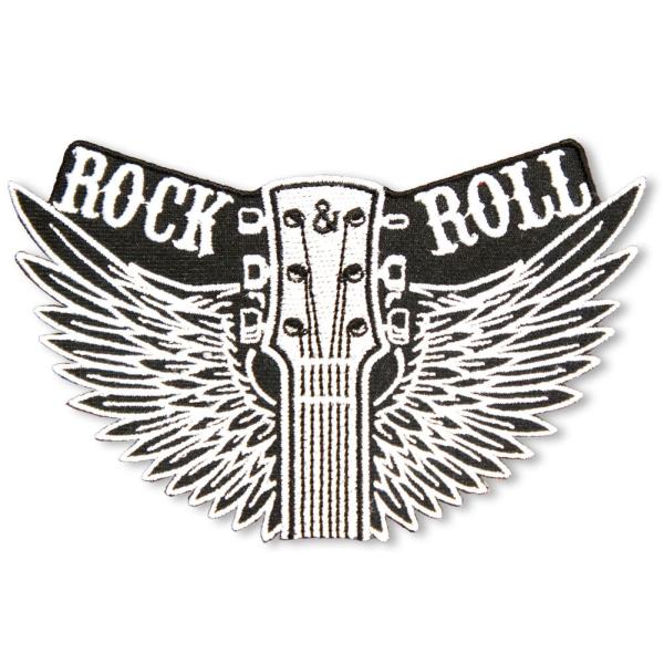 音楽ワッペン【ROCK ＆ ROLL ウイングギター】ロックンロール アメカジ ロック バンド 刺繍...