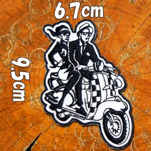 刺繍アイロン バイカーワッペン【CAFE RACER/カフェレーサー】丸