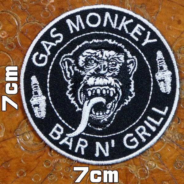 刺繍アイロンワッペン 【GAS MOMKEY/ガスモンキー スパークプラグ】アメ車 ガレージ 旧車 ...