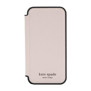 kate spade ケイトスペード スマホケース 手帳型 iPhone13 ピンク 2021 KSNY Folio Case Pale Vellum Black Border