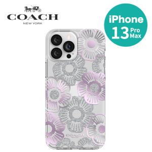 COACH iPhone 13 Pro Max Case Tea Rose Purple コーチ 抗菌 3m落下試験クリア ワイヤレス MagSafe充電可能 クリア ケースの商品画像