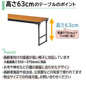 高さ63cn 会議用テーブル 折りたたみテーブ...の詳細画像2