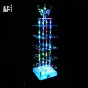 LEDワインラック 充電式 ワイングラスホルダー テキーラ観覧車 led酒ボトルの表示棚 コカボムタワー ワインボトルホルダー 居酒屋 KTVドリンク小道具 ナイトク