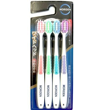 ワイドヘッド歯ブラシ ＭＯＲＩＤＥＮ 替え ぎっしりハブラシ やわらかめ(4本入)