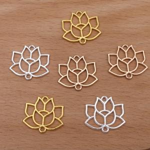 蓮の花のレジン枠　コーティング済み　10個入り