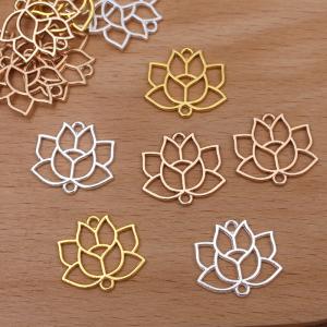 蓮の花のレジン枠 コーティング済み 10個入りの詳細画像1