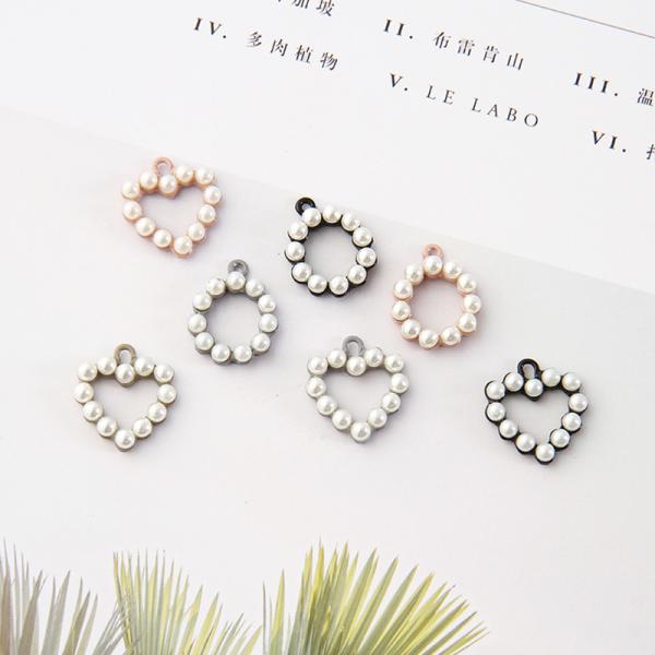 ストーン付丸とハートのチャーム　20個入り