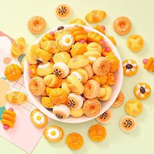 約50個　デコパーツ　樹脂　パン　メロンパン　アンパン　ハンドメイド