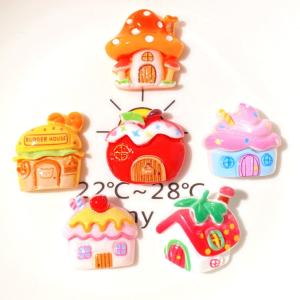 約50個　デコパーツ　樹脂　ケーキ　リンゴ　イチゴ　キノコ　お家　ハンドメイド