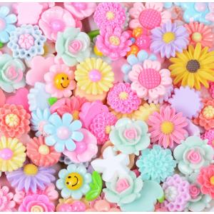 デコパーツ　お花　リボン　ミックス　10個入り ハンドメイド お手芸 即納