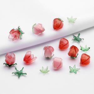 デコパーツ　お花　イチゴ　葉っぱと蕾セット  即納｜gaikicraft