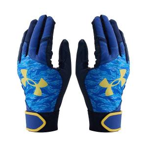 ◆◆送料無料 メール便発送 ＜アンダーアーマー＞ UNDER ARMOUR UAスターター バッティンググローブ(ベースボール/MEN) 1384747 (TeamRoyal/Taxi(400))｜gainabazar