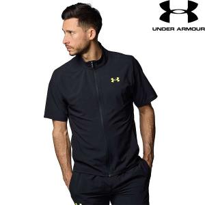 ◆◆ ＜アンダーアーマー＞ UNDER ARMOUR UAフレッシュウーブン ショートスリーブ フルジップ ジャケット(トレーニング/MEN) 1384818 (Black(002))｜gainabazar