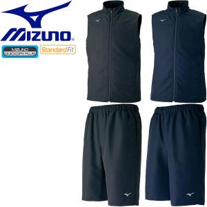 ◆◆ ＜ミズノ＞ 【MIZUNO】 ユニセックス トレーニングクロスベスト＆パンツ(ハーフ丈) クロス上下セット セットアップ 32JC7135-32JD7130｜gainabazar