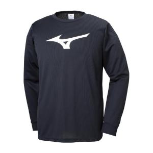 ◆◆送料無料 メール便発送 ＜ミズノ＞ MIZUNO Tシャツ(長袖)[ジュニア] 32MA9145_j (09：ブラック×ホワイト)｜gainabazar