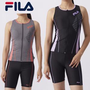 即納可☆【FILA】フィラ タンキニ水着 フルジップ レディース セパレーツ フィットネス水着 3432015｜gainabazar