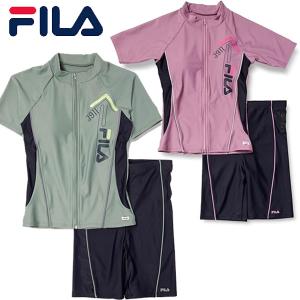 即納可☆【FILA】フィラ タンキニ水着 フルジップ レディース セパレーツ フィットネス水着 3432055｜gainabazar