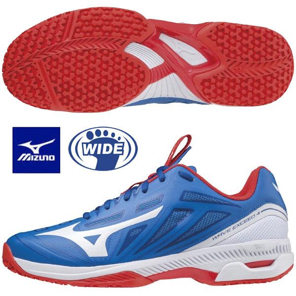 即納可☆【MIZUNO】ミズノ ウエーブエクシード 4Z WIDE OC テニスシューズ ユニセック...