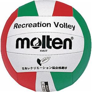 ◆◆ ＜モルテン＞ MOLTEN レクリエーションバレーボール KV5IT (白×赤×緑) (バレーボール)｜gainabazar