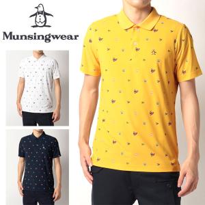 メール便発送 即納可☆【Munsingwear】マンシングウェア フラッグペンギンマルチプリント半袖シャツ メンズ ゴルフ MGMSJA09 Munsingwear（マンシングウェア） メール便発送 即納可☆【Munsingwear
