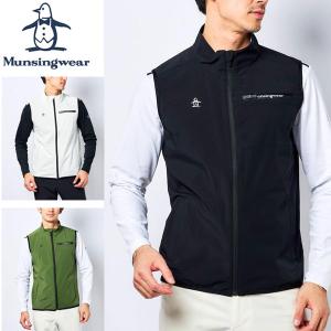 即納可☆【Munsingwear】マンシングウェア 撥水ロゴファスナーポケット付きベスト ゴルフ MGMUJK50｜gainabazar