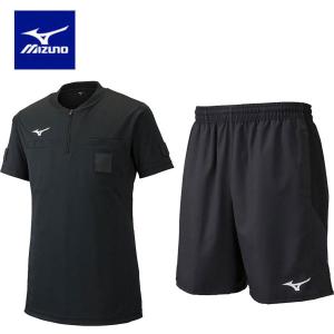 ◆◆送料無料 メール便発送 ＜ミズノ＞ 【MIZUNO】 ユニセックス 半袖レフリーシャツ＆パンツ サッカー レフェリーウェア 審判用品 上下セット セットアップ P2M｜gainabazar