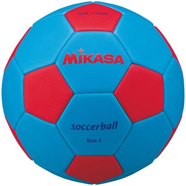 ◆◆ ＜ミカサ＞ MIKASA スマイルサッカー4号 STPEF4SBLR (青×赤) サッカー・フ...