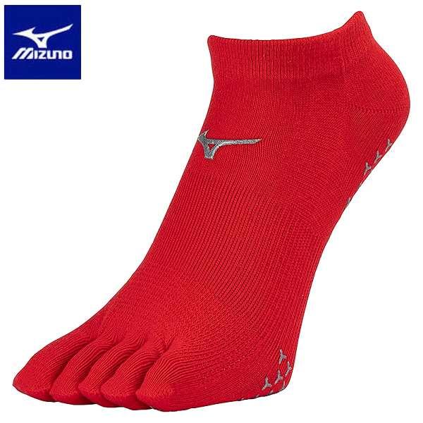 ◆◆送料無料 メール便発送 ＜ミズノ＞ MIZUNO 5本指ソックス（アンクル・滑り止め付）(ユニセ...