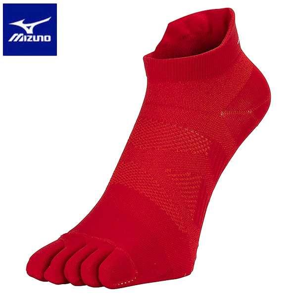 ◆◆送料無料 メール便発送 ＜ミズノ＞ MIZUNO 5本指ソックス（アンクル・滑り止め付）(ユニセ...