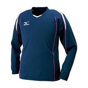 ◆◆ ＜ミズノ＞ MIZUNO プラクティスシャツ(長袖)[ユニセックス] V2MA6097 (14：ネイビー×ホワイト)｜gainabazar