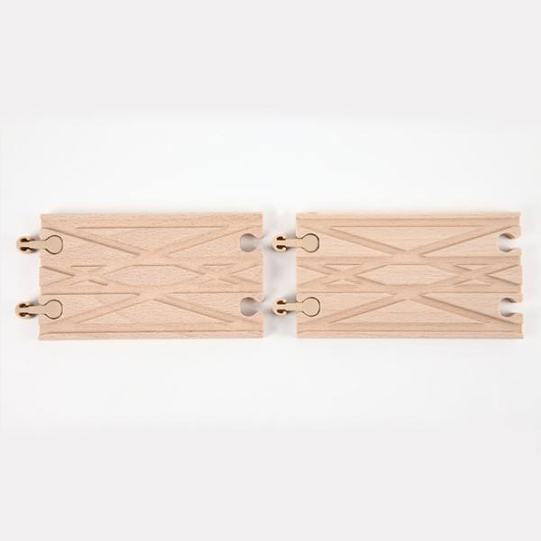 木製レール 電車 機関車 ブリオ BRIO 互換 レールクロスB2本 9632 ミッキィ MICKI...