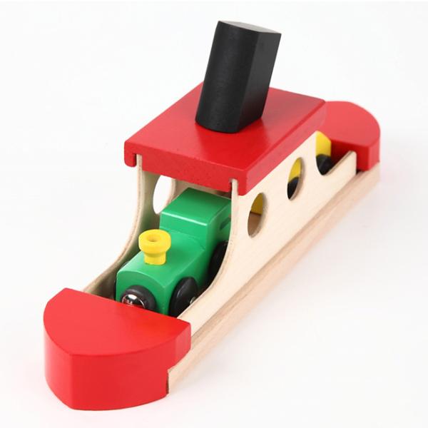 木製レール 電車 機関車 フェリーボート 9638 ミッキィ MICKI 木のおもちゃ 誕生日 プレ...