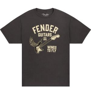 FENDER Wings To Fly T-Shirt, Vintage Black, Sサイズ Tシャツ〈フェンダー〉｜gakki-de-genki