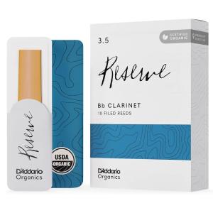 D'Addario Woodwinds オーガニック レゼルヴ B♭クラリネットリード [3.5]（10枚入り）〈ダダリオ ウッドウィンズ〉｜gakki-de-genki