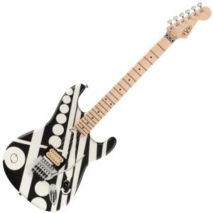 EVH Striped Series Circles, Maple Fingerboard, White and Black エレキギター｜gakki-de-genki