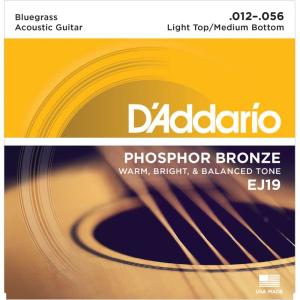 D'addario EJ19 Bluegrass：Light Top/ Medium Bottom アコースティック弦 Phosphor Bronze Round Wound〈ダダリオ〉｜gakki-de-genki