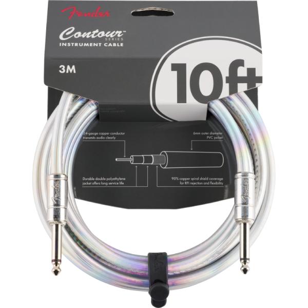 Fender Contour Instrument Cable, Iridescent, 10' 1...