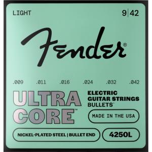 Fender 4250 Ultracore Guitar Strings, Nickel Plated Steel, Bullet End, 4250L Gauges .009-.042 エレキギター弦 フェンダー
