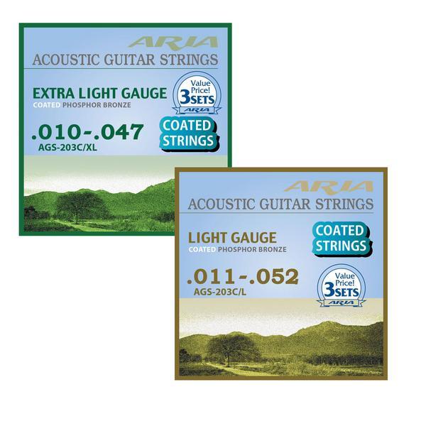 ARIA/コーティングアコースティック弦 3セットパックAGS-203C〈アリア〉