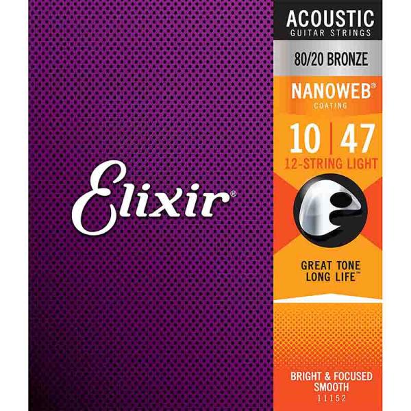Elixir/12弦アコースティック弦 11152 Bronze NANO WEB ナノウェブ〈エリ...