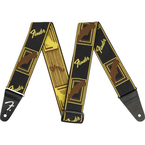 Fender Weighless 2&quot; Monogrammed Strap, Black/Yello...