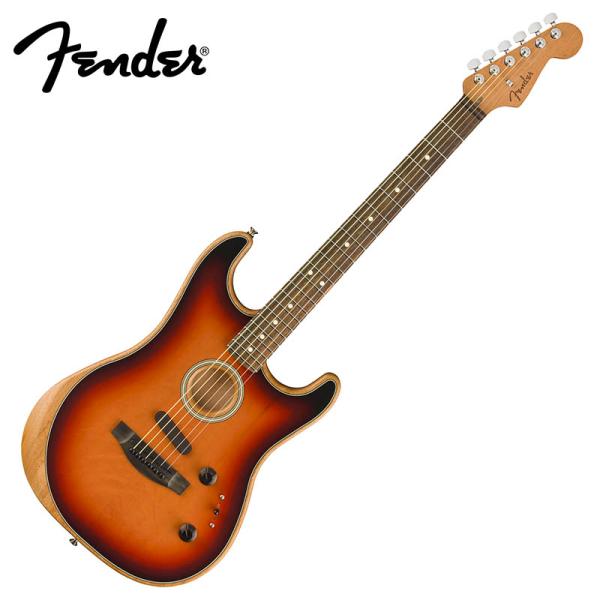 Fender AMERICAN ACOUSTASONIC STRATOCASTER Ebony Fi...