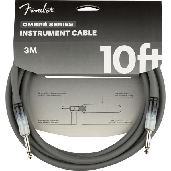 Fender 10&apos; Ombre Cable, Silver Smoke ギター・ベース用ケーブル〈...