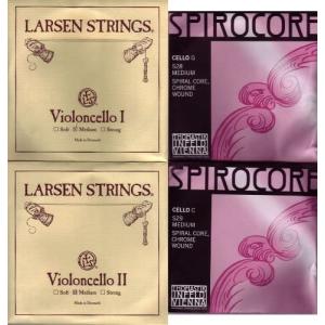 チェロ弦セット LARSEN SPIROCOREクローム巻 ラーセン スピロコア