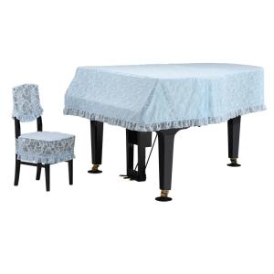 グランドピアノカバー　GP-635HB　サテンに重ねたハートレース　ブルー  カワイ　スタインウェイ...