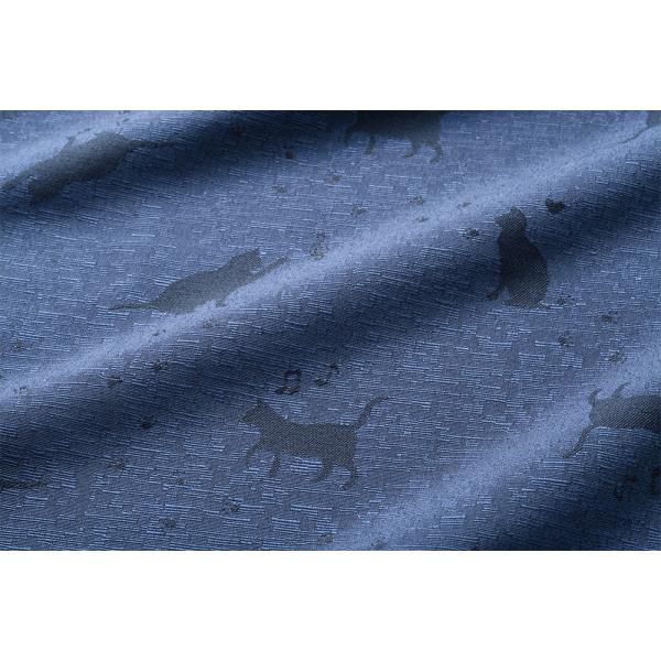 アップライトピアノカバー　UP-695CN ねこ音符柄ジャガード織 ネイビーブルー　 ピアノオールカ...