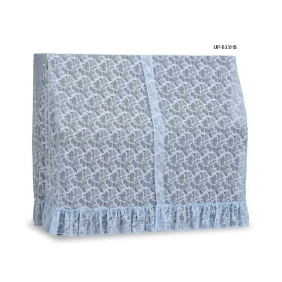 アップライトピアノカバー　UP-835HB ハート柄バリカンレース ブルー