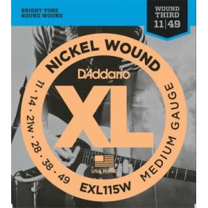 *【ダダリオ　エレキギター弦】ライトトップ・ミディアムボトム  D'Addario EXL-115W｜gakkiland-thanks