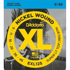 *【ダダリオ　エレキギター弦】スーパーライトトップ，レギュラーボトムD'Addario EXL-125(EXL125)｜gakkiland-thanks