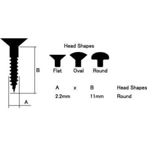 【SCUD】【スクリュー】ギターペグ用ビス W-MSC インチサイズ、12P(クローム)